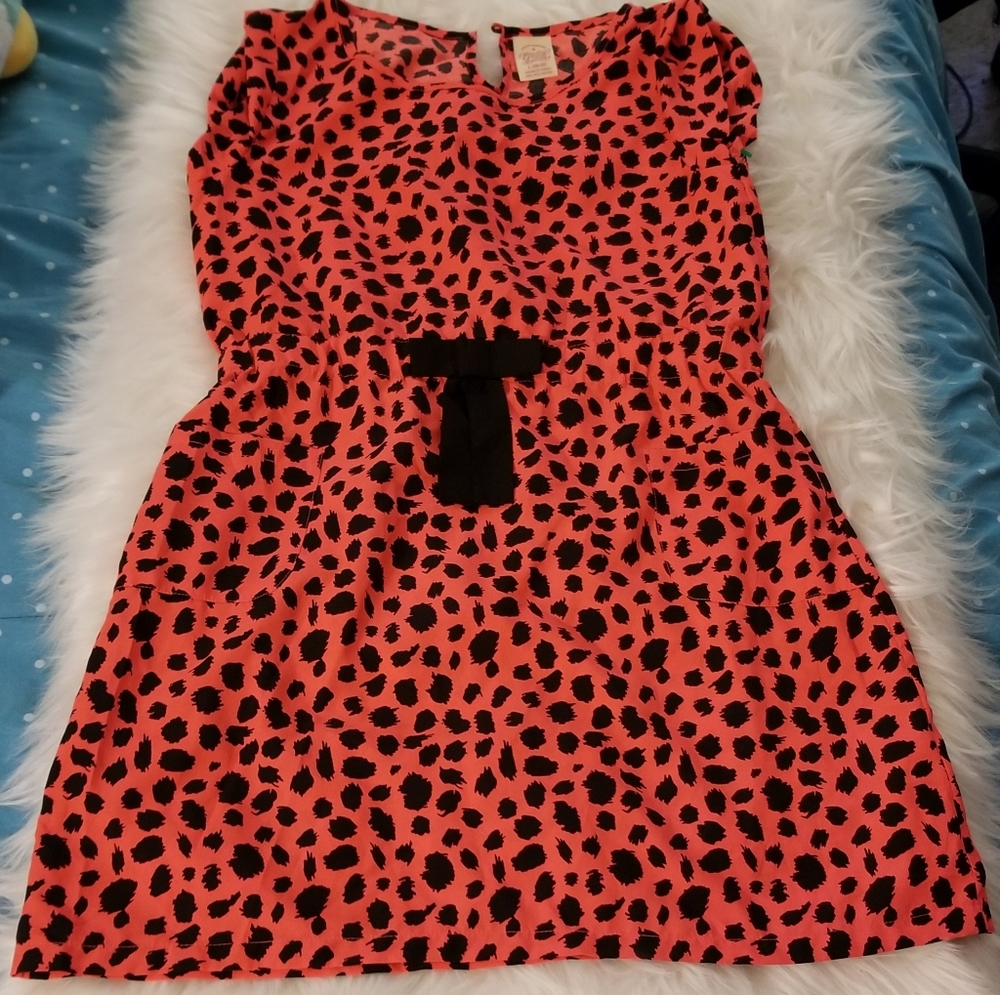 Faded Glory Neon Orange and Black Dress (Junior L)